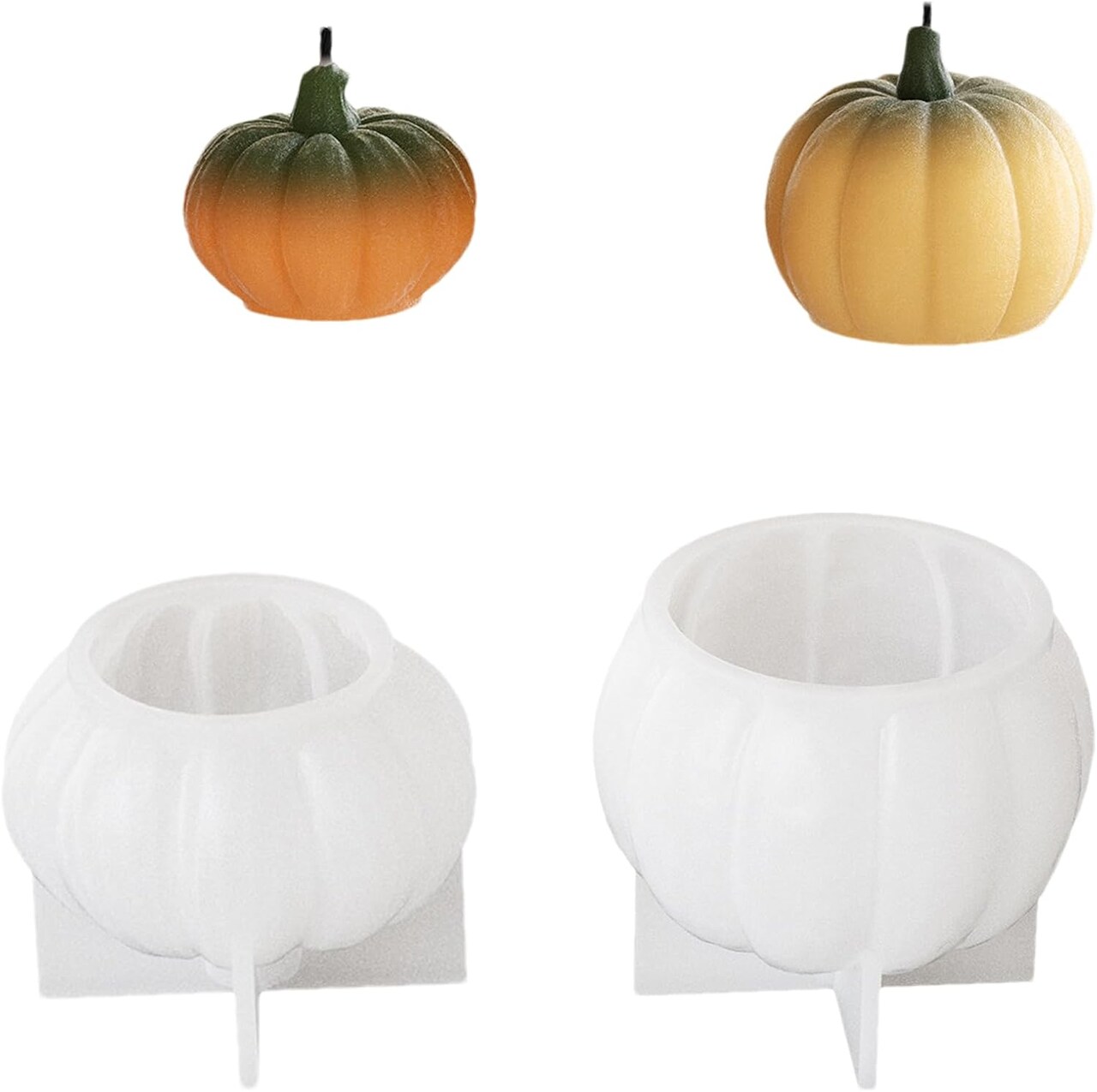 Halloween Pumpkin Silicone Mold for Candle(b)1.87 x 2.65 x 2.25 inches